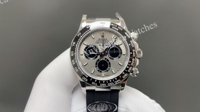Rolex Daytona 40mm 7750 Movement Cement Grey Rubber Band Watch